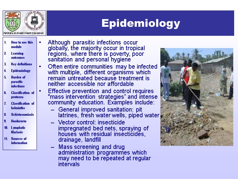 Epidemiology Although parasitic infections occur globally, the majority occur in tropical regions, where there